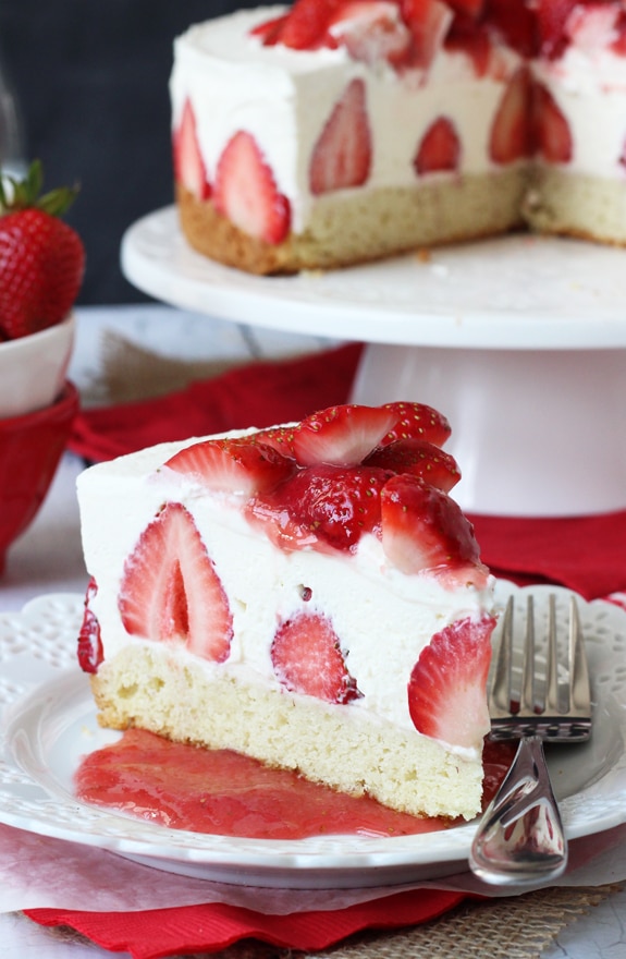 Strawberry Shortcake Cheesecake - Life Love and Sugar