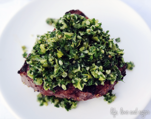 image of chimichurri topping for steaks