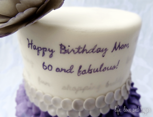 A Close-Up View of My Mom's Ruffle Peony Birthday Cake