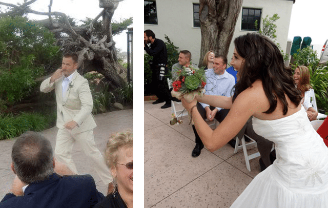 Two Side-by-Side Candid Shots from Janelle's Wedding