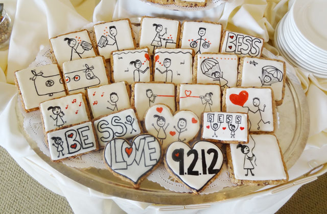 Square and Heart-Shaped Oatmeal Cut Out Cookies on a Glass Serving Tray