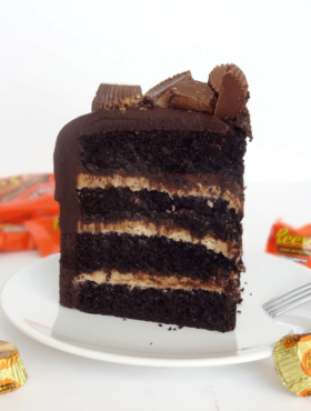 Chocolate Peanut Butter Cake slice