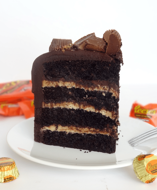 Peanut Butter and Chocolate Cake with Reese's