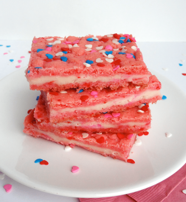 Valentine's Day Strawberry Cream Cheese Bars