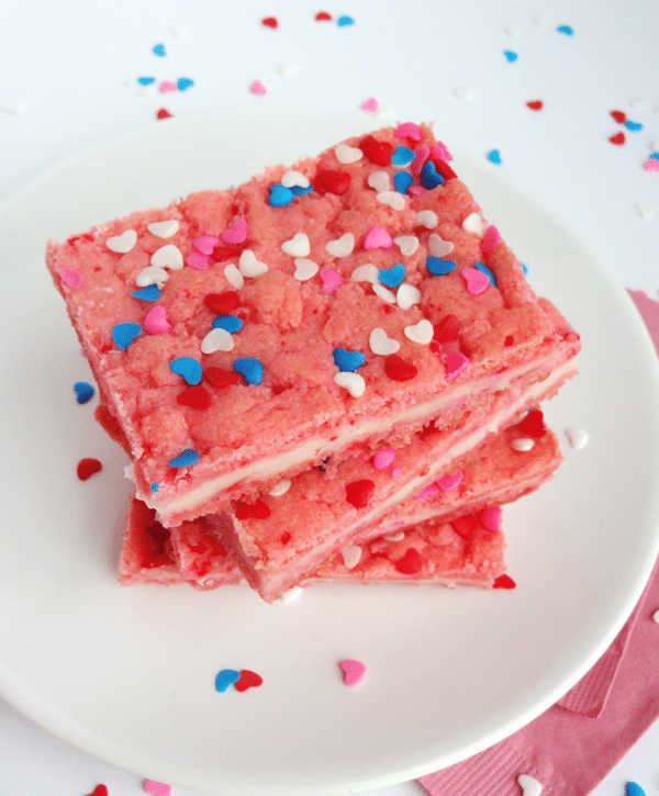 Valentine's Day Strawberry Cream Cheese Bars