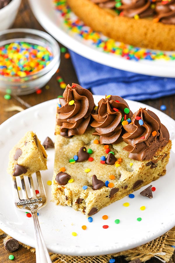 cookie cake slice with a bite taken