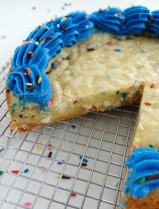 Funfetti Cake Batter White Chocolate Chip Cookie Cake