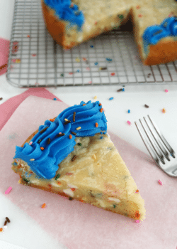 Funfetti Cake Batter Cookie Cake slice