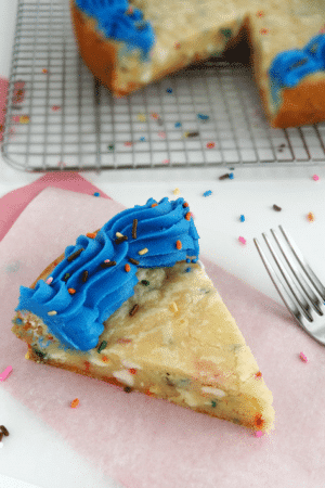 Funfetti Cake Batter Cookie Cake slice