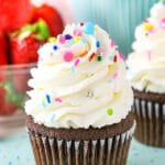 Cupcake with homemade whipped cream