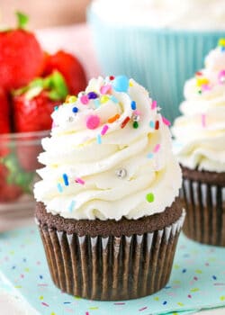 Cupcake with homemade whipped cream