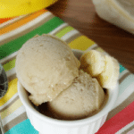 One ingredient Banana Ice Cream in white ramekin