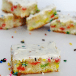 Funfetti Cake Batter Blondies with Rainbow Chip Icing