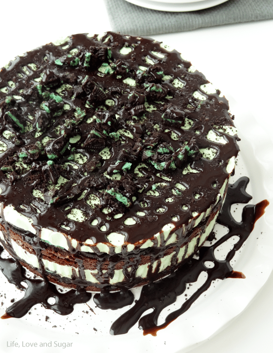 Mint Oreo Brownie Ice Cream Cake