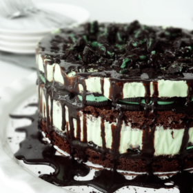Mint Oreo Brownie Ice Cream Cake