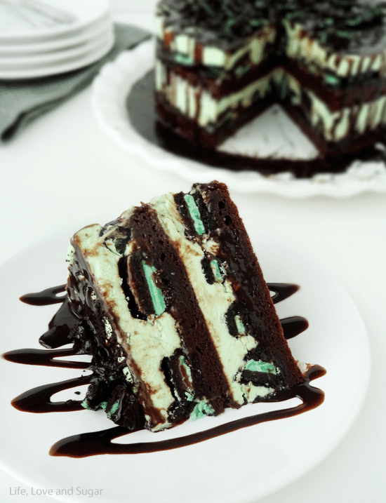 Mint Oreo Brownie Ice Cream Cake