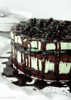 Mint Oreo Brownie Ice Cream Cake