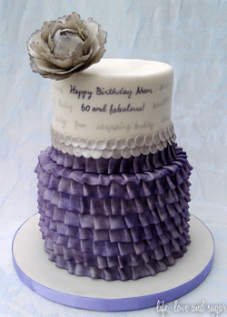 The Tall, Ruffled Peony Cake I Made for my Mom's 60th Birthday Party