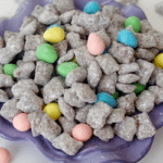 Reese's Easter Egg Puppy Chow in purple bowl