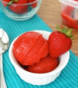 One Ingredient Strawberry Ice Cream in a ramekin