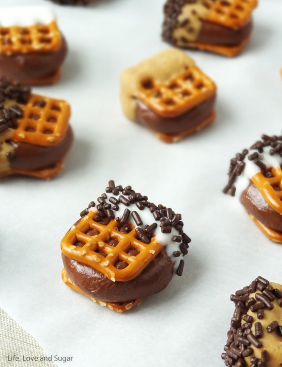 Chocolate Covered Nutella Pretzel Bites