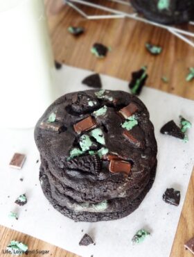 Double Mint Chocolate Cookies stacked