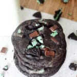 Double Mint Chocolate Cookies stacked