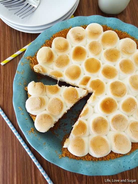 Smores Chocolate Pie - Life Love and Sugar