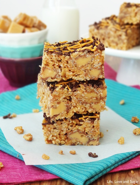 Caramel Rolo Rice Krispie Treats