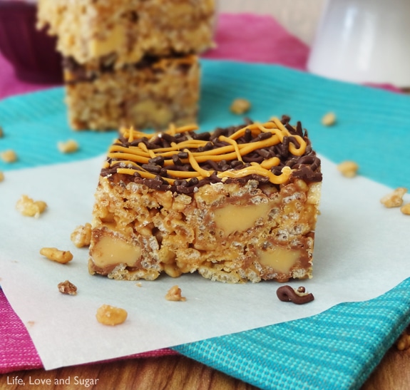 Caramel Rolo Rice Krispie Treats