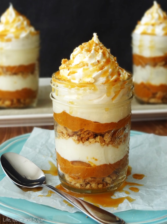 No Bake Pumpkin Pie in a Jar - Life Love and Sugar