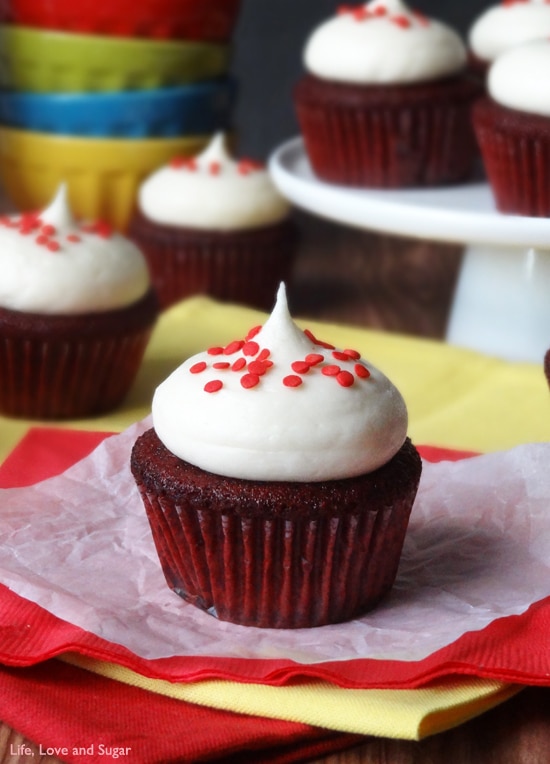 Red Velvet Cupcakes with Cream Cheese Frosting