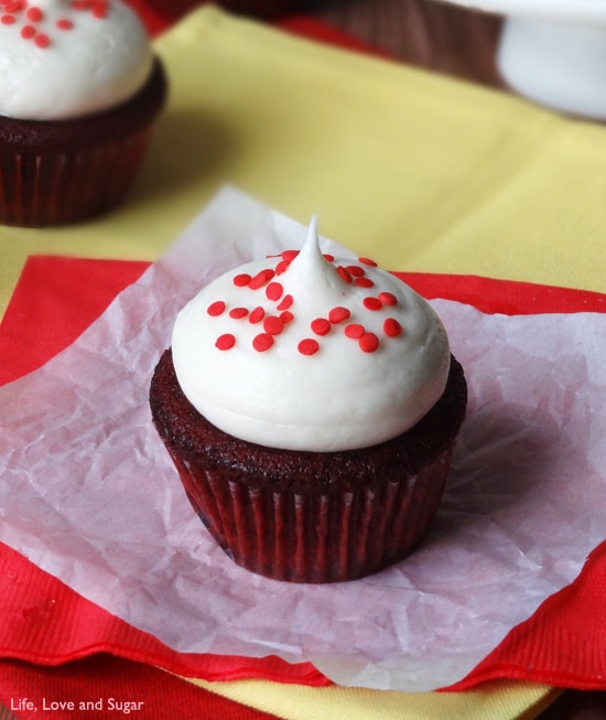Red Velvet Cupcakes with Cream Cheese Frosting