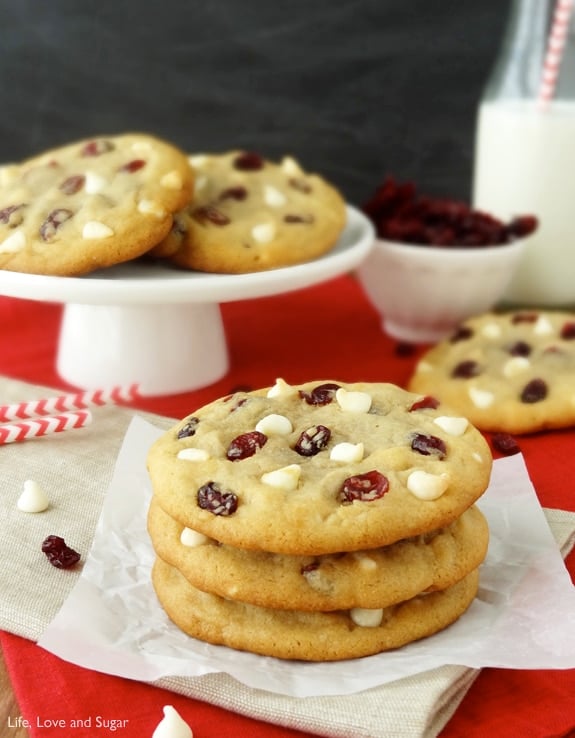 A stack of cranberry cookies.