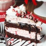 Peppermint Brownie Ice Cream Cake slice