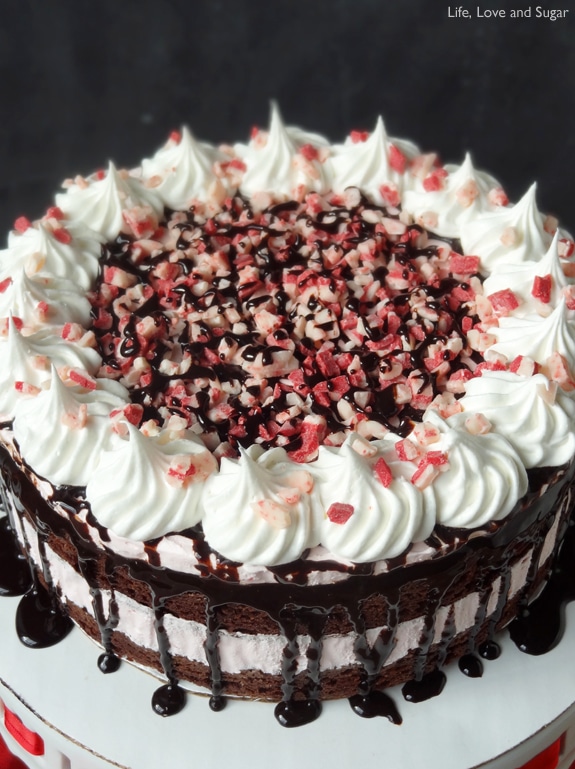 Peppermint Brownie Ice Cream Cake