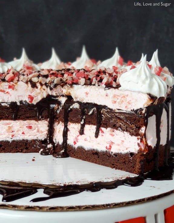 Peppermint Brownie Ice Cream Cake