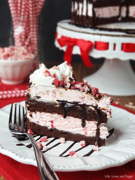 Peppermint Brownie Ice Cream Cake