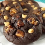 Snickers Chocolate Cookies on white plate