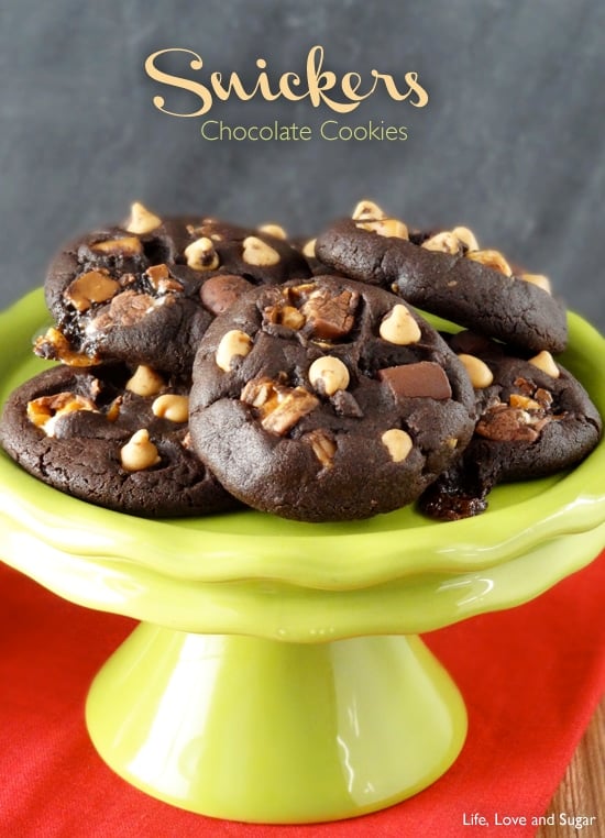 Snickers Chocolate Cookies | Life, Love and Sugar | #fbcookieswap