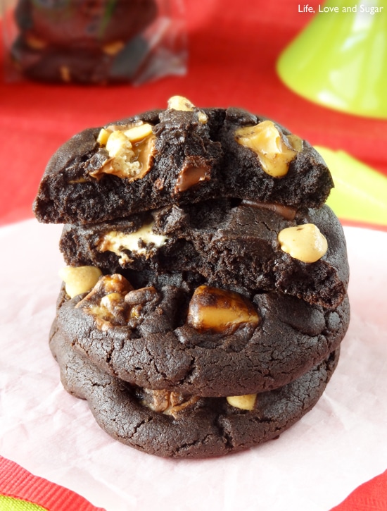 Snickers Chocolate Cookies | Life, Love and Sugar | #fbcookieswap