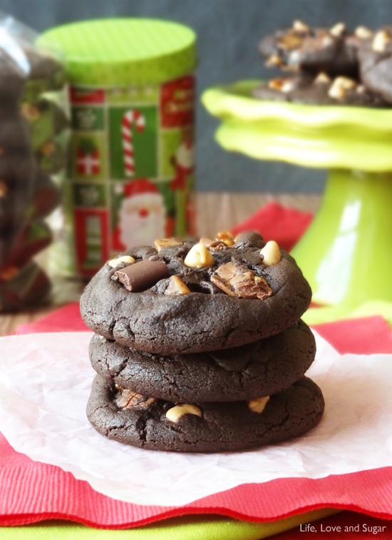 Snickers Chocolate Cookies | Life, Love and Sugar | #fbcookieswap