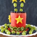 All Fruit Party Cake on white stand