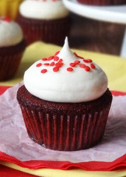 Red Velvet Cupcakes with Cream Cheese Frosting