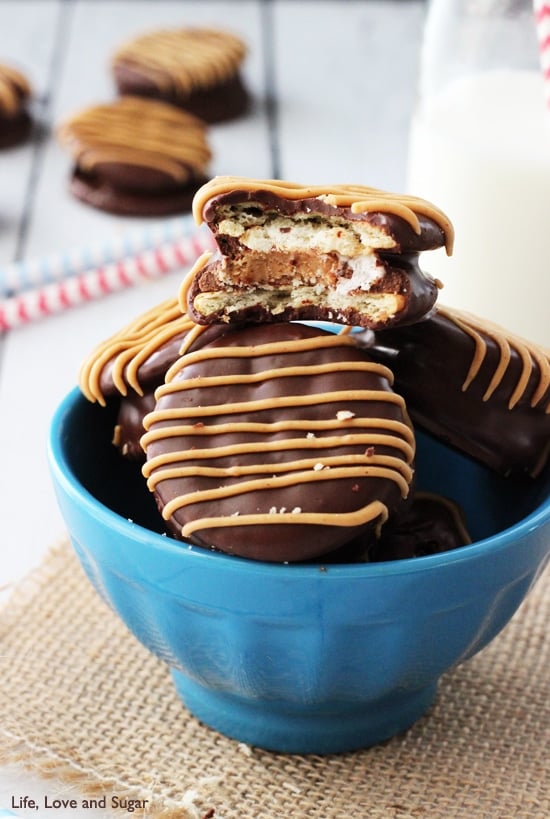 Reeses Marshmallow Ritz Cracker Sandwiches