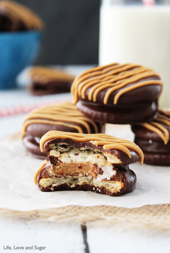 Reeses Marshmallow Ritz Cracker Sandwiches