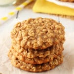 Moist and Chewy Banana Oatmeal Cookies stacked