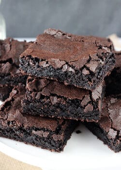 Easy Homemade Brownies stacked