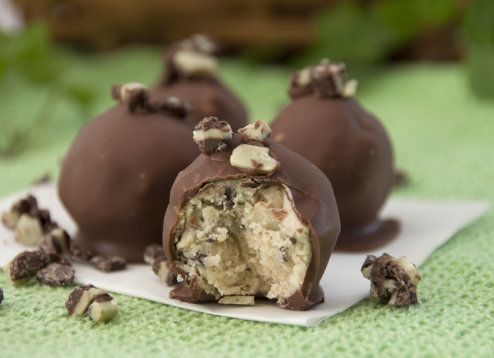 Andes Mint Cookie Dough Truffles by Wishes and Dishes