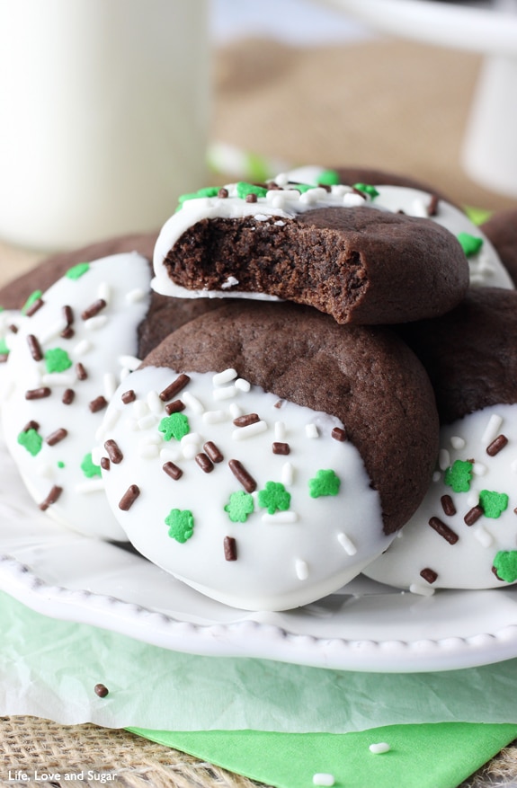 Image of a Pile of Baileys Chocolate Cookies on a Plate